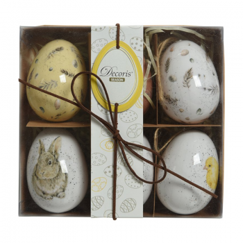 Eier assortiert 6 cm (weiss / braun)